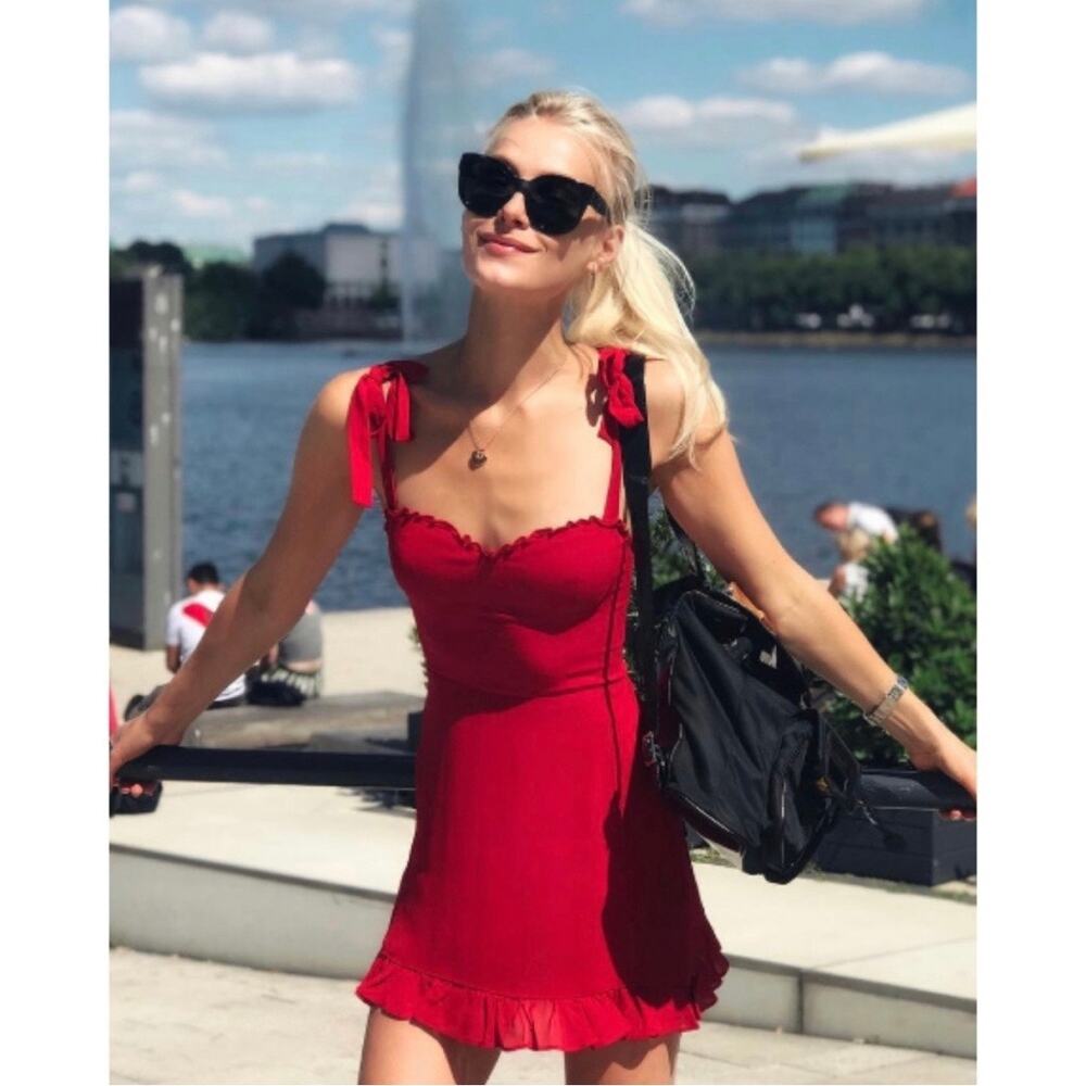 Reformation Christine Dress in Red Size 4 - Picture 5 of 13